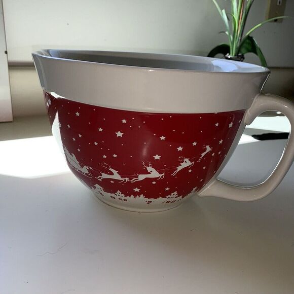 Mixing Bowl 10" The Bakeshop by Master Class Santa's Trip Ceramic Christmas NWOT - Picture 7 of 7